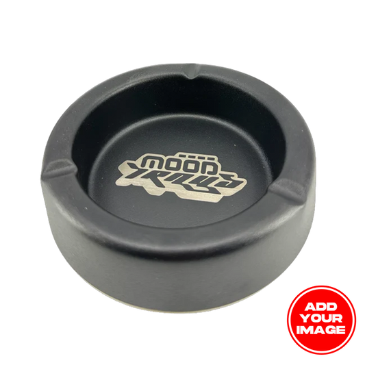 Custom Black Metal Round Ashtray 4”