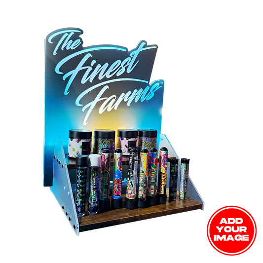 Custom Logo POS Display - Wood Shelf Tier Display Stand 15"x12.5"