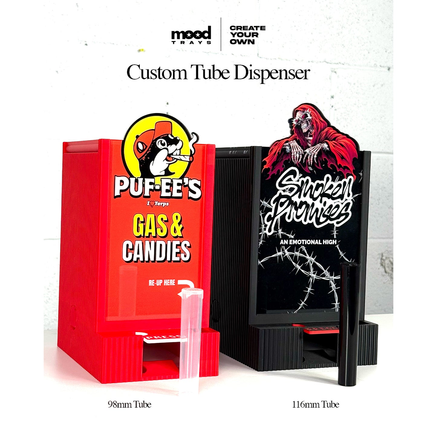 Custom Pop-top Tube Dispenser (98mm, 116mm)