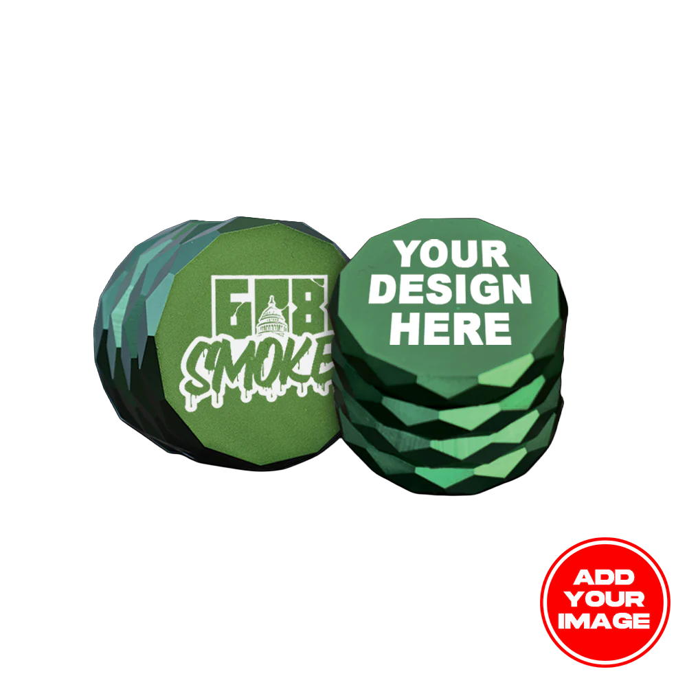 Custom Grinder - Anodized Aluminum Alloy 4  Chamber Custom Etched Grinder Shredder 2.38" x 2"