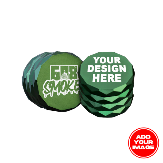 Custom Grinder - Anodized Aluminum Alloy 4  Chamber Custom Etched Grinder Shredder 2.38" x 2"