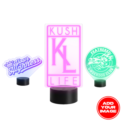 MOODTRAYS ™ Create Your Own LED Light Base & Custom Laser-Etched Acrylic Sign with Logo/Art