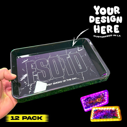 (12 PACK) Custom LED Rolling Trays 5.5" x 9.5"