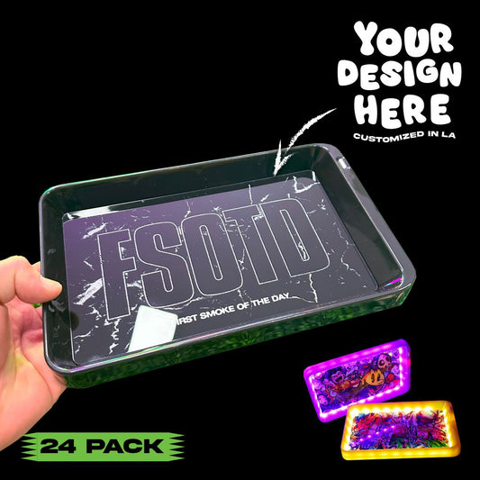 (24 PACK)  Custom LED Rolling Trays 5.5" x 9.5"