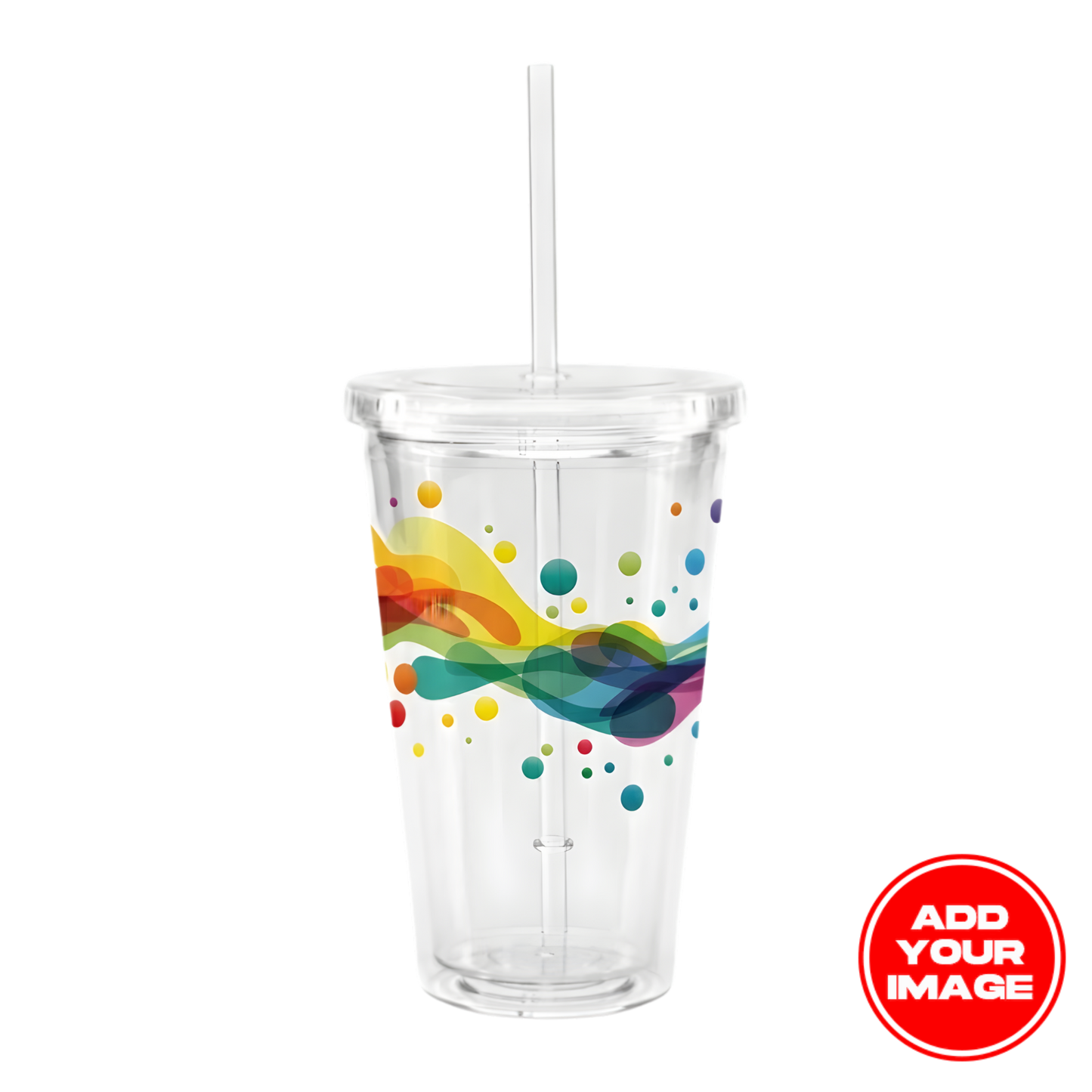 Custom Double Wall Clear Plastic Tumbler (16 oz)