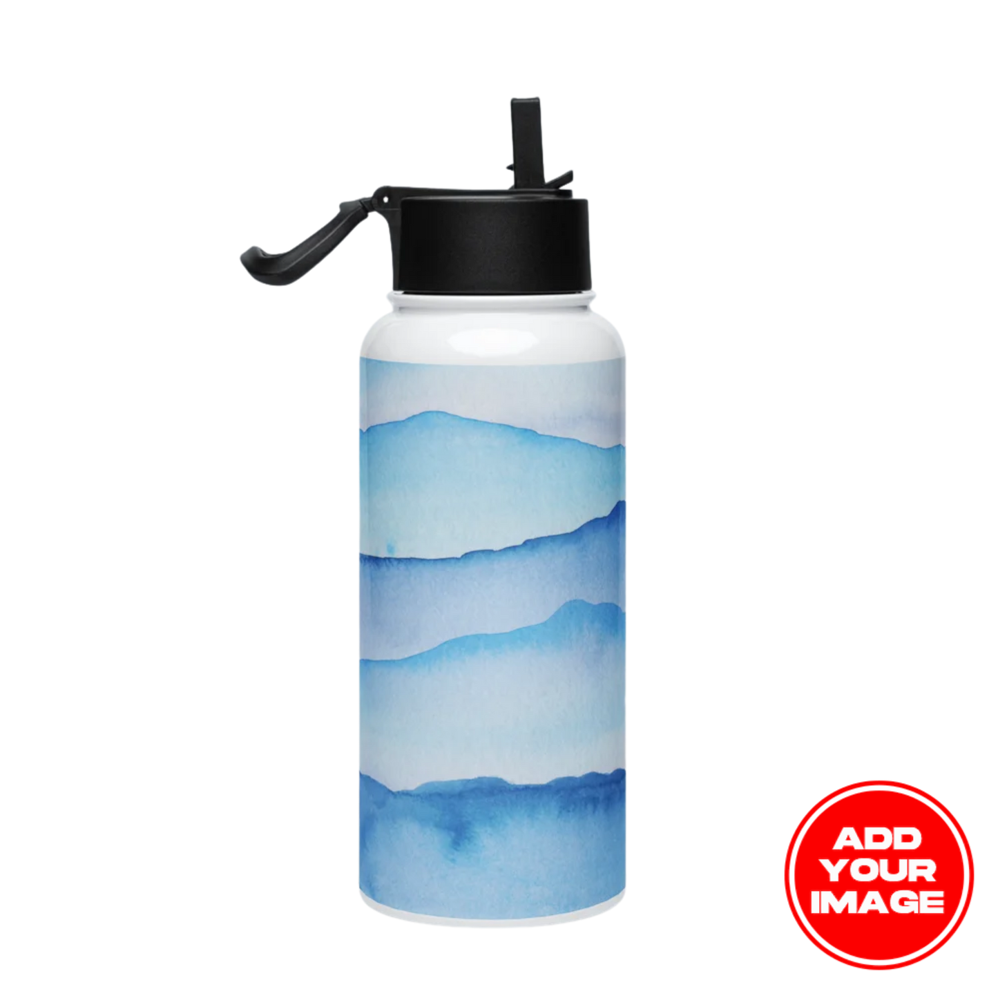 Custom Stainless Steel Water Bottle with a Straw Lid (32 oz)