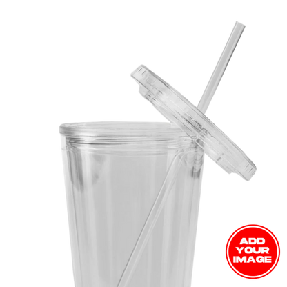 Custom Double Wall Clear Plastic Tumbler (16 oz)