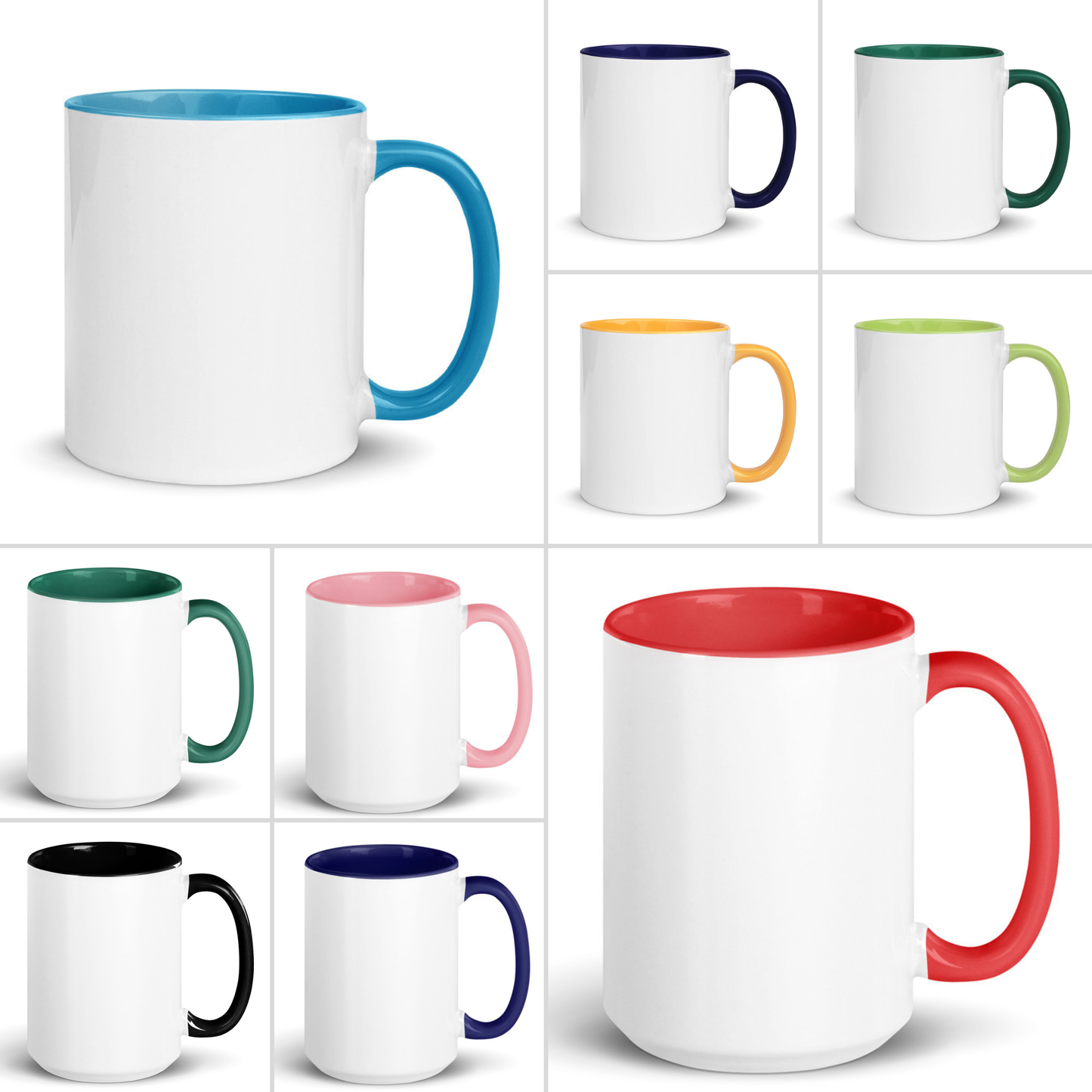 Custom White Ceramic Mug with Color Inside