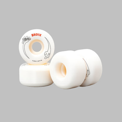 Custom 53MM Conical Skate Wheel Set (White)