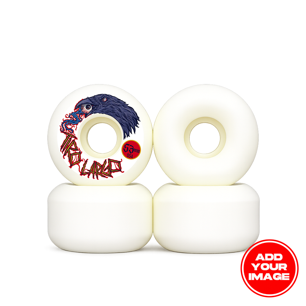 Custom 53MM Conical Skate Wheel Set (White)