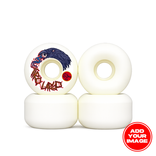Custom 53MM Conical Skate Wheel Set (White)