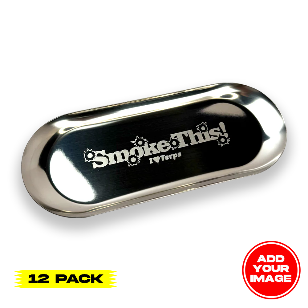 (12 Pack) Custom Etched Stainless Steel Tray 9"