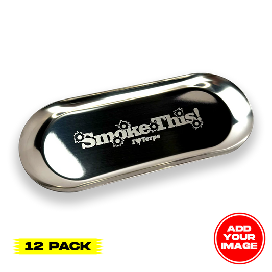 (12 Pack) Custom Etched Stainless Steel Tray 9"