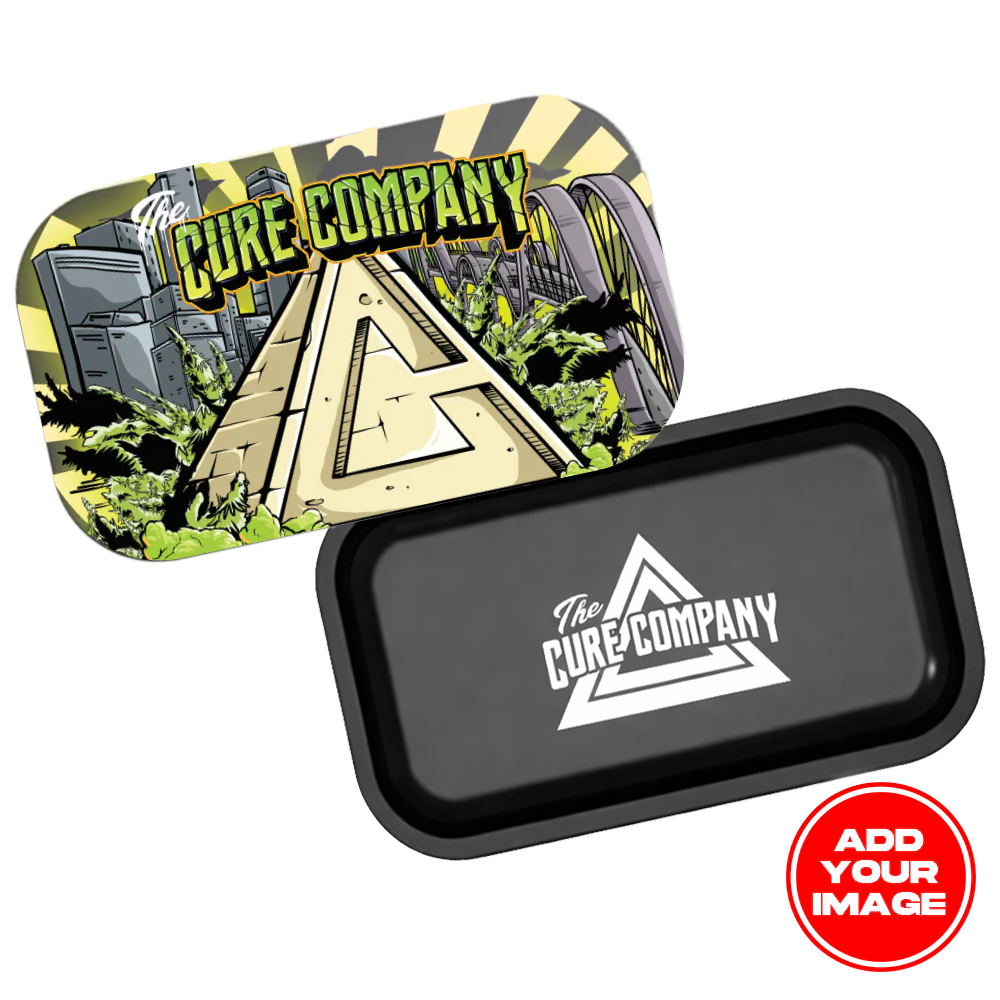 Custom Etched Tin Rolling Tray Medium Set with Ash Tray and Jar (BUNDLE)