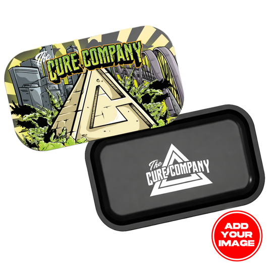 Custom Etched Tin Rolling Tray Medium Set with Ash Tray and Jar (BUNDLE)