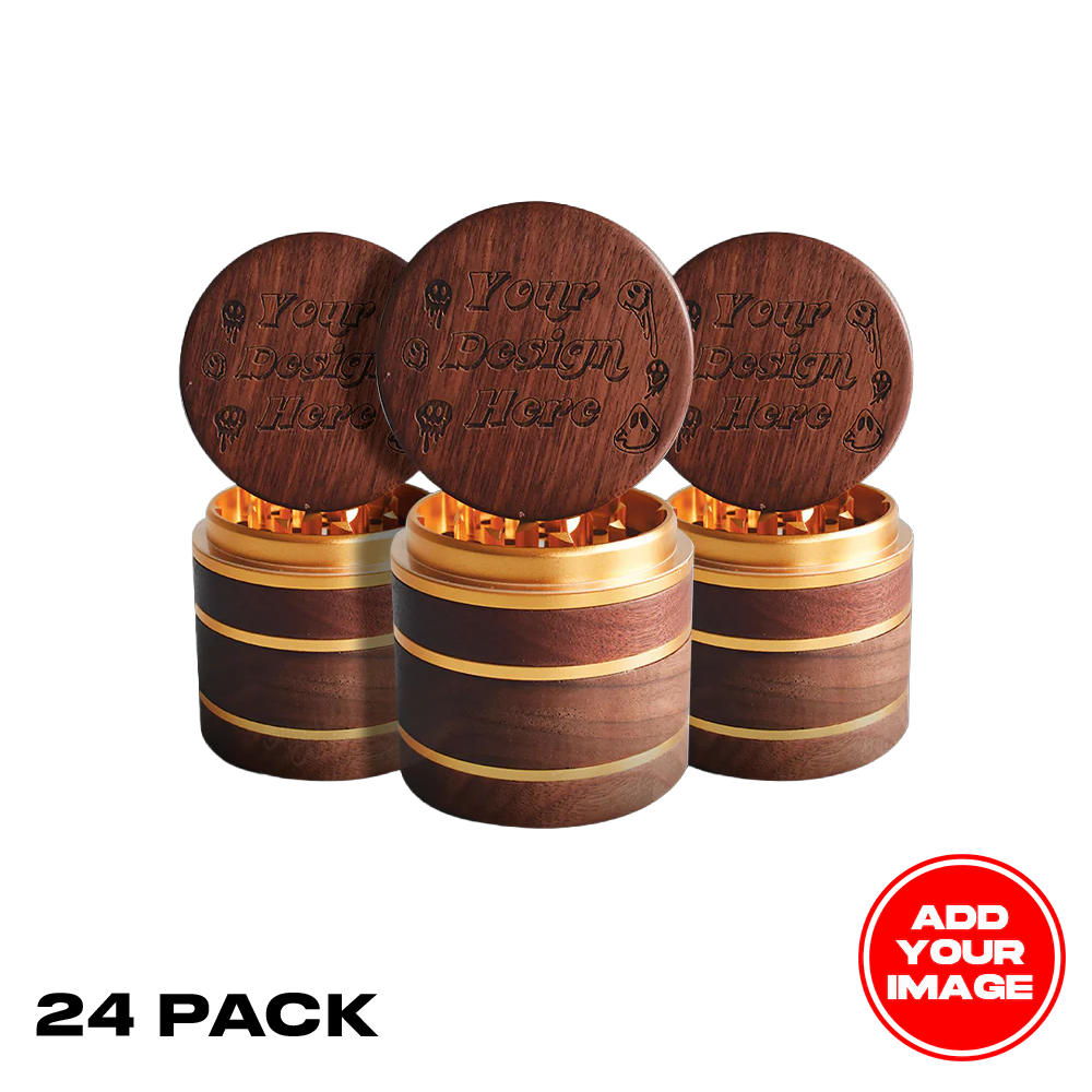 (24 PACK) Custom Smooth Walnut Premium Grinder 2.38" x 2.54"