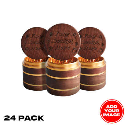 (24 PACK) Custom Smooth Walnut Premium Grinder 2.38" x 2.54"