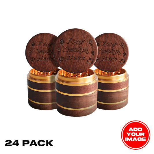 (24 PACK) Custom Smooth Walnut Premium Grinder 2.38" x 2.54"