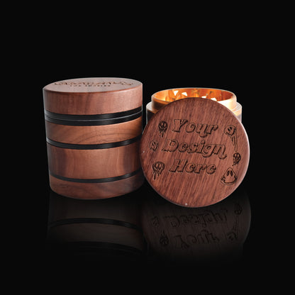 MOODTRAYS ™ - Create Your Own Walnut Wood Herb Grinder 2.38" x 2.54"