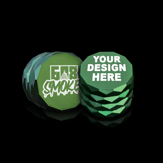 MoodTrays ™ Create Your Own Custom Grinder - Anodized Aluminum Alloy 4  Chamber Custom Etched Grinder 2.38" x 2"