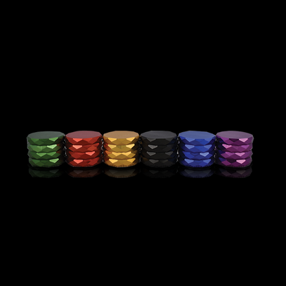(12 PACK) Custom Grinder 2.38" x 2" - Anodized Aluminum Alloy 4 Chamber Custom Etched Grinder 64mm