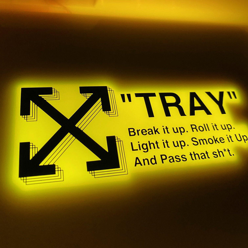 
                  
                    MOODTRAYS ™ AWF WYTE OFF WHITE Rolling "TRAY" LED Rolling Glow Tray (Yellow) - MoodTrays
                  
                