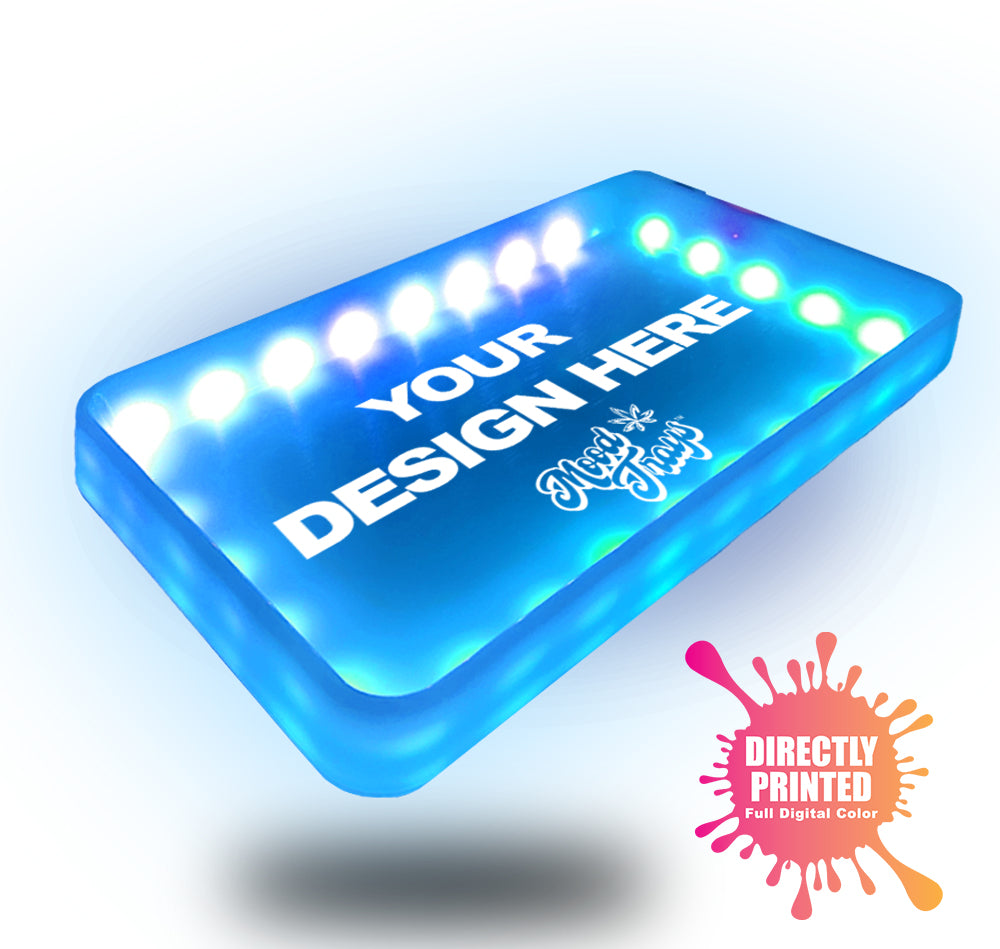 MOODTRAYS ™ Create Your Own Mood Tray 5.5" x 9.5" - Customizable LED Rolling Glow Trays (GREEN)