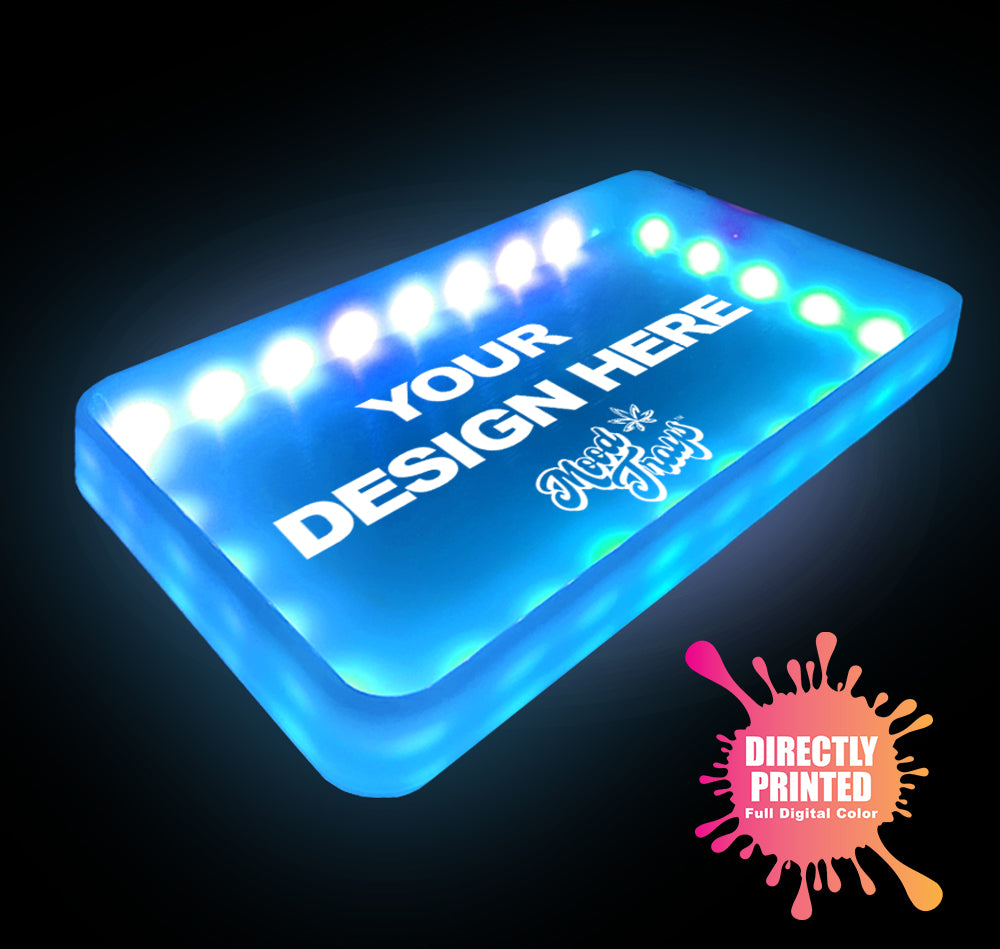MOODTRAYS ™ Create Your Own Mood Tray 5.5" x 9.5" - Customizable LED Rolling Glow Trays (GREEN)