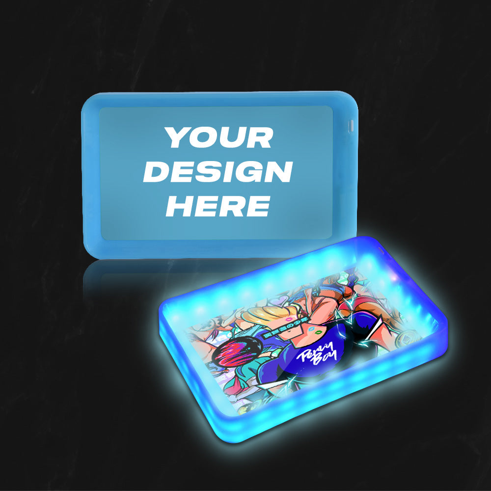 Custom LED Rolling Tray 5.5" x 9.5" - Create your own LED Rolling Glow Trays
