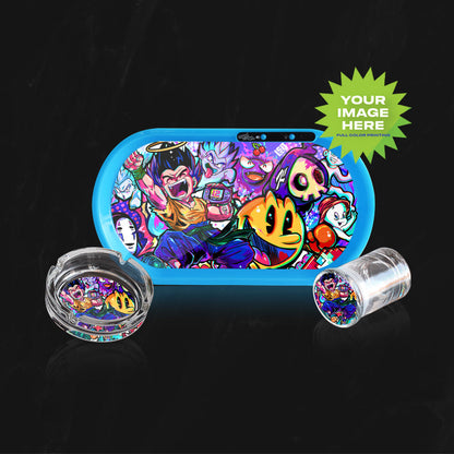 MOODTRAYS ™ Create Your Own Bluetooth Audio LED Rolling Mood Tray Set with Ash Tray and Jar (BUNDLE)