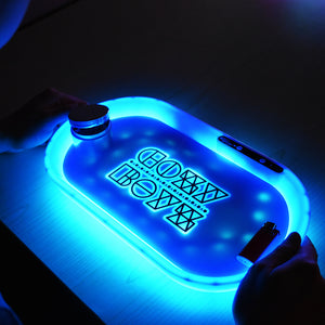  MOODTRAYS Custom LED Rolling Tray - Light up Tray - Print Any  Photo (Blue) : Health & Household