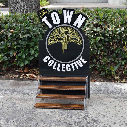Custom Logo POS Display - Wood Shelf Tier Display Stand 15"x12.5"