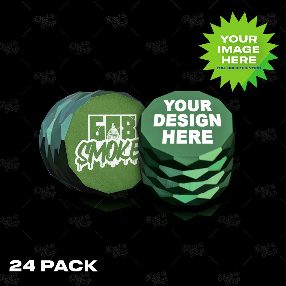 
                  
                    (24 PACK) MoodTrays ™ Create Your Own Custom Grinder - Anodized Aluminum Alloy 4  Chamber Custom Etched Grinder 2.38" x 2"
                  
                