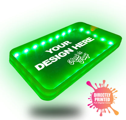 MOODTRAYS ™ Create Your Own Mood Tray 5.5" x 9.5" - Customizable LED Rolling Glow Trays (GREEN)