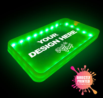 MOODTRAYS ™ Create Your Own Mood Tray 5.5" x 9.5" - Customizable LED Rolling Glow Trays (GREEN)