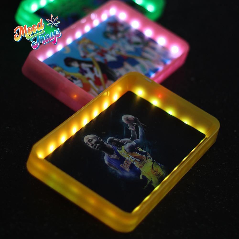 Custom LED Rolling Mood Tray Set 5.5" x 9.5" w/ Ash Tray & Glass Jar (BUNDLE DEAL) - MoodTrays
