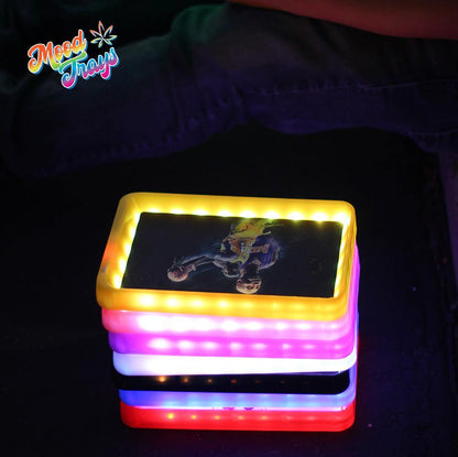 Custom LED Rolling Mood Tray Set 5.5" x 9.5" w/ Ash Tray & Glass Jar (BUNDLE DEAL) - MoodTrays