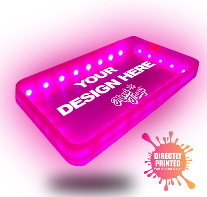 MOODTRAYS ™ Create Your Own Mood Tray 5.5" x 9.5" - Customizable LED Rolling Glow Trays (GREEN)