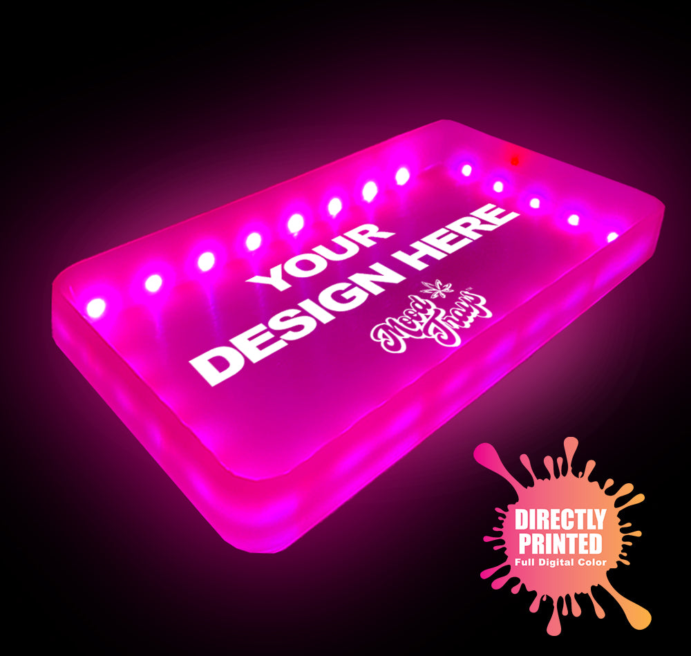 MOODTRAYS ™ Create Your Own Mood Tray 5.5" x 9.5" - Customizable LED Rolling Glow Trays (GREEN)