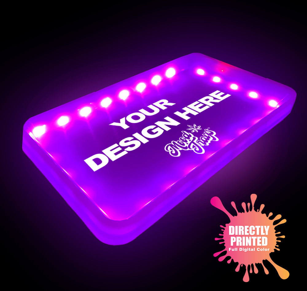 
                  
                    MOODTRAYS ™ Create Your Own Mood Tray 5.5" x 9.5" - Customizable LED Rolling Glow Trays (PINK)
                  
                