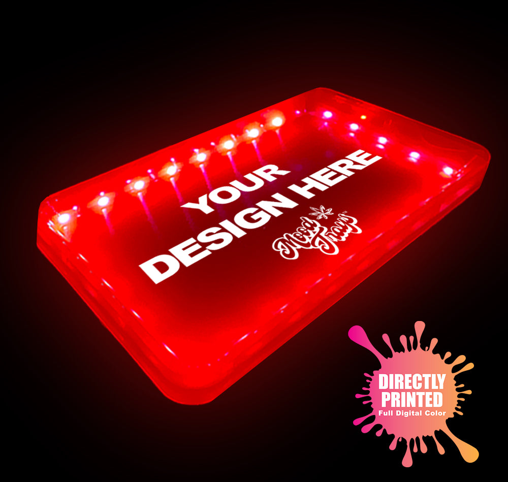 MOODTRAYS ™ Create Your Own Mood Tray 5.5" x 9.5" - Customizable LED Rolling Glow Trays (GREEN)