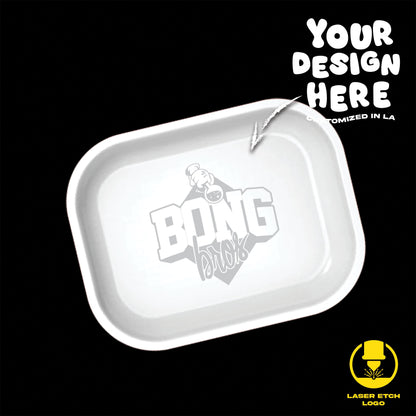 (24 Pack) Custom Etched Tin Rolling Tray Small 7"x5.5" (Magnetic Lid)