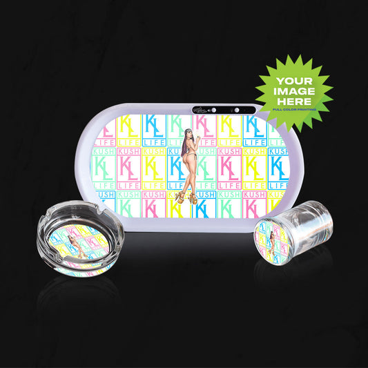 MOODTRAYS ™ Create Your Own Bluetooth Audio LED Rolling Mood Tray Set with Ash Tray and Jar (BUNDLE)