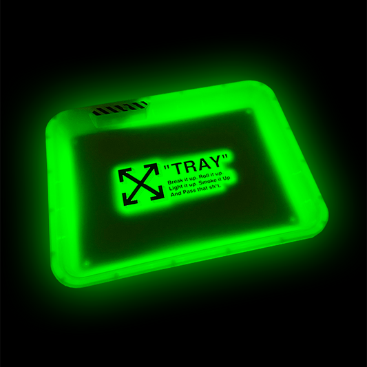 MOODTRAYS ™ AWF WYTE OFF WHITE Rolling "TRAY" LED Rolling Glow Tray (Yellow) - MoodTrays