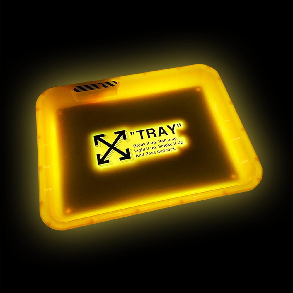 
                  
                    MOODTRAYS ™ AWF WYTE OFF WHITE Rolling "TRAY" LED Rolling Glow Tray (Yellow) - MoodTrays
                  
                