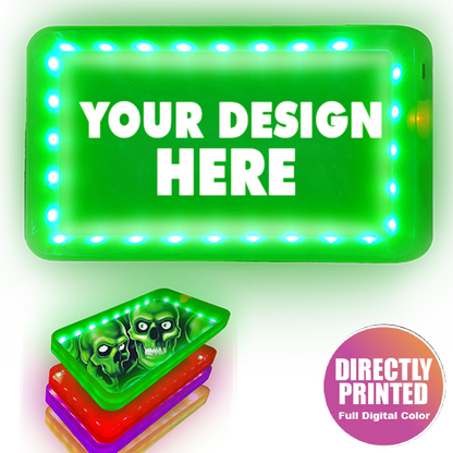 MOODTRAYS ™ Create Your Own Mood Tray 5.5" x 9.5" - Customizable LED Rolling Glow Trays (GREEN)