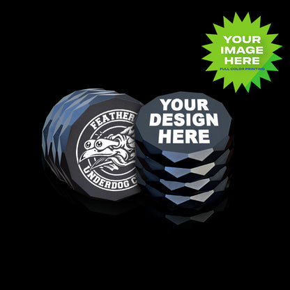 (12 PACK) Custom Grinder 2.38" x 2" - Anodized Aluminum Alloy 4 Chamber Custom Etched Grinder 64mm