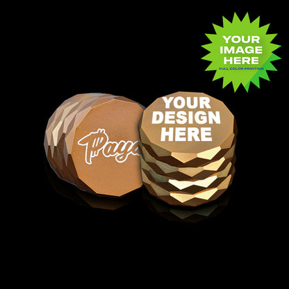 (12 PACK) Custom Grinder 2.38" x 2" - Anodized Aluminum Alloy 4 Chamber Custom Etched Grinder 64mm