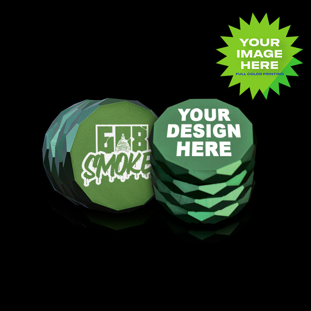 (12 PACK) Custom Grinder 2.38" x 2" - Anodized Aluminum Alloy 4 Chamber Custom Etched Grinder 64mm